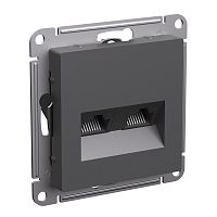 Розетка компьютерная без рамки Systeme Electric AtlasDesign 2-м. RJ45+RJ45 5e базальт картинка